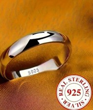 925 Sterling Silver Simple Band Ring. BNIP. Size T. UK Seller