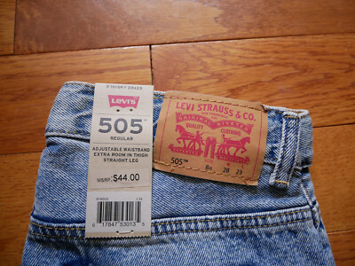 Boys Size (28X23) Huskey Levi's 505 Regular Fit Jeans (Z2) for