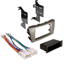 Double-Single DIN Car Stereo Silver Dash Install Kit for 2007-2011 Toyota Camry