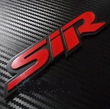 Metal 3D Red SiR Trunk Rear Fender Emblem Badge Decals Sticker JDM Sport Turbo