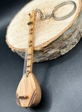 Schlüsselanhänger Türkischer handgefertigter Saz Ud Kemence Gitarre Geige a Holz