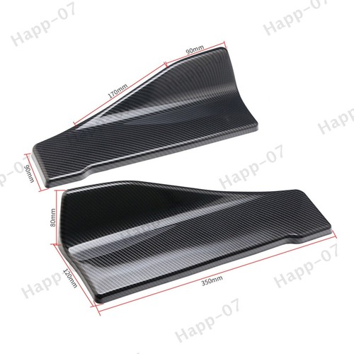 2Pcs Carbon Fiber Car Accessories Bumper Spoiler Look Rear Splitter Diffuser Lip - Picture 5 of 12