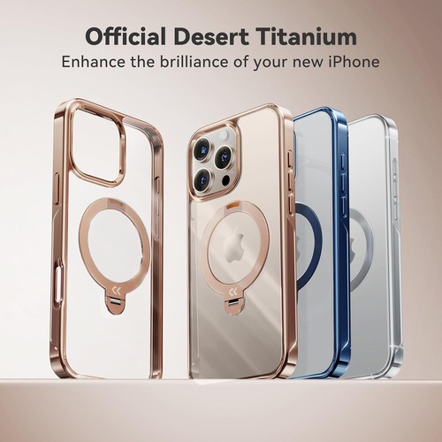 CASEKOO Desert Titanium for iPhone 16 Pro Max Case with 360° Spin Magnetic Stand - Picture 7 of 9