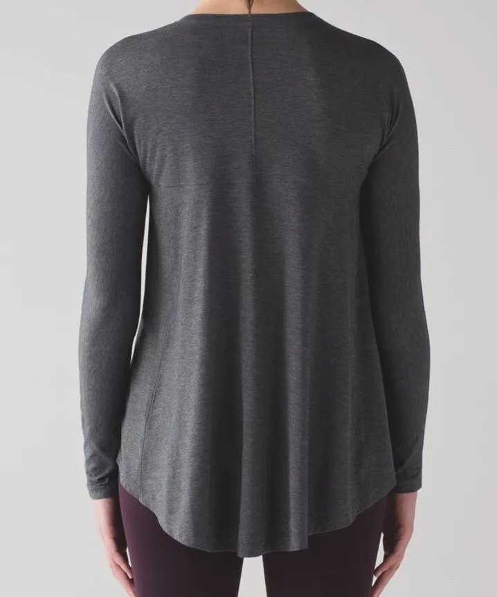 lululemon acadia long sleeve swing hi low pima cotton shirt