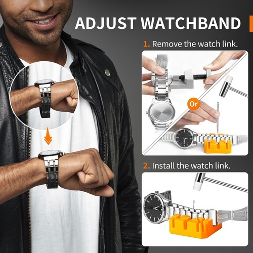 【2024 Neu】Uhren Reparatur Werkzeug Kit Akku Ersatz & Armband Einstellschlüssel... - Bild 4 von 4