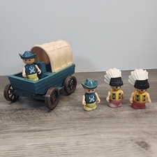 Vintage 1994 Unimax Cowboys Indians Horses Wagon Lot bin D