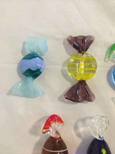 Art Glass Wrapped Candy Pieces Colorful Lot Of 14 - Picture 6 of 17