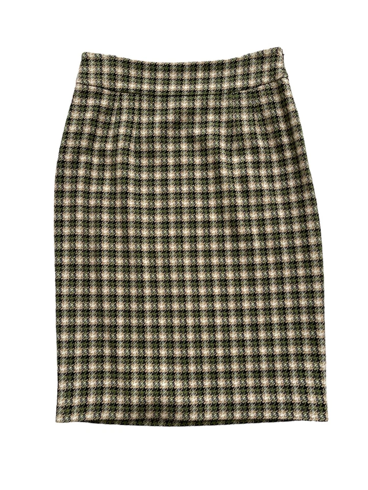 Falda lápiz RED VALENTINO cintura alta a cuadros verde tostado negro para mujer talla 42 EE. UU. 4