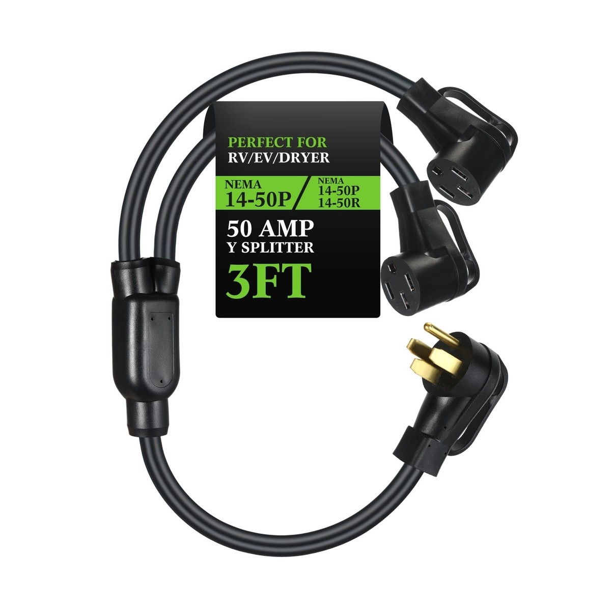 Mi-kOmama　904545 Kanayu 50 Amp Y Splitter Adapter Cord Compatible with NEMA 14-50P