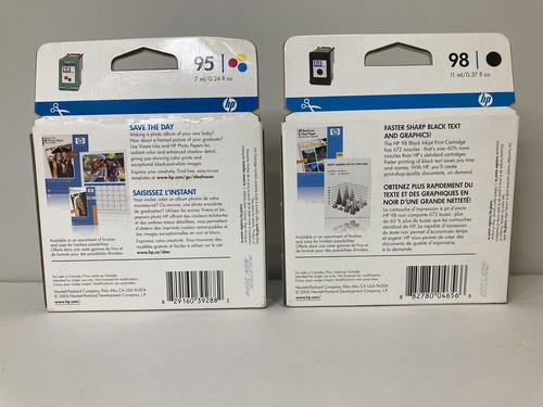 Genuine HP 95 Tri-Color & 98 Black Ink Cartridges New & Sealed - 第 2/2 張圖片