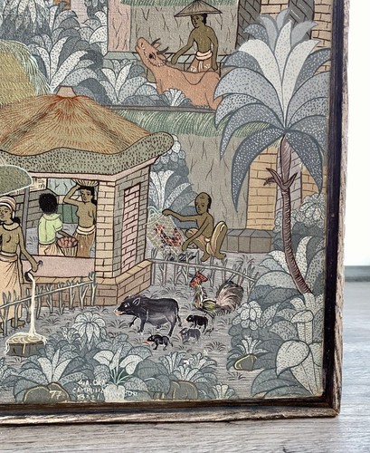 VTG 1977 Campuhan Ubud Bali Framed Batik Painting Signed By Artist G.A. OKA - Picture 6 of 15