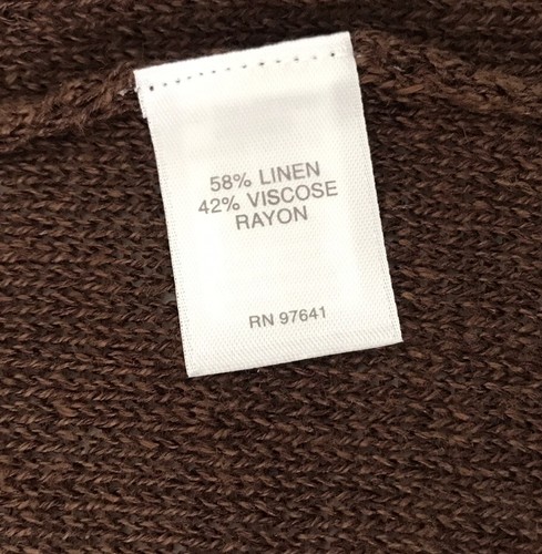J Jill Leinenmischung Einknopf Strickjacke Damen XS braun 3/4 Ärmel Strick V-Ausschnitt - Bild 7 von 8