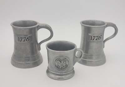 Pewter 1776 Steins (2) & Pewter 1776 1976 E Pluribus Unum Mug