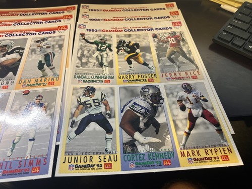 1993 McDonald's GameDay Collector Cards Complete Set! 3 Sheets A, B & C-3 Sets - Picture 4 of 4
