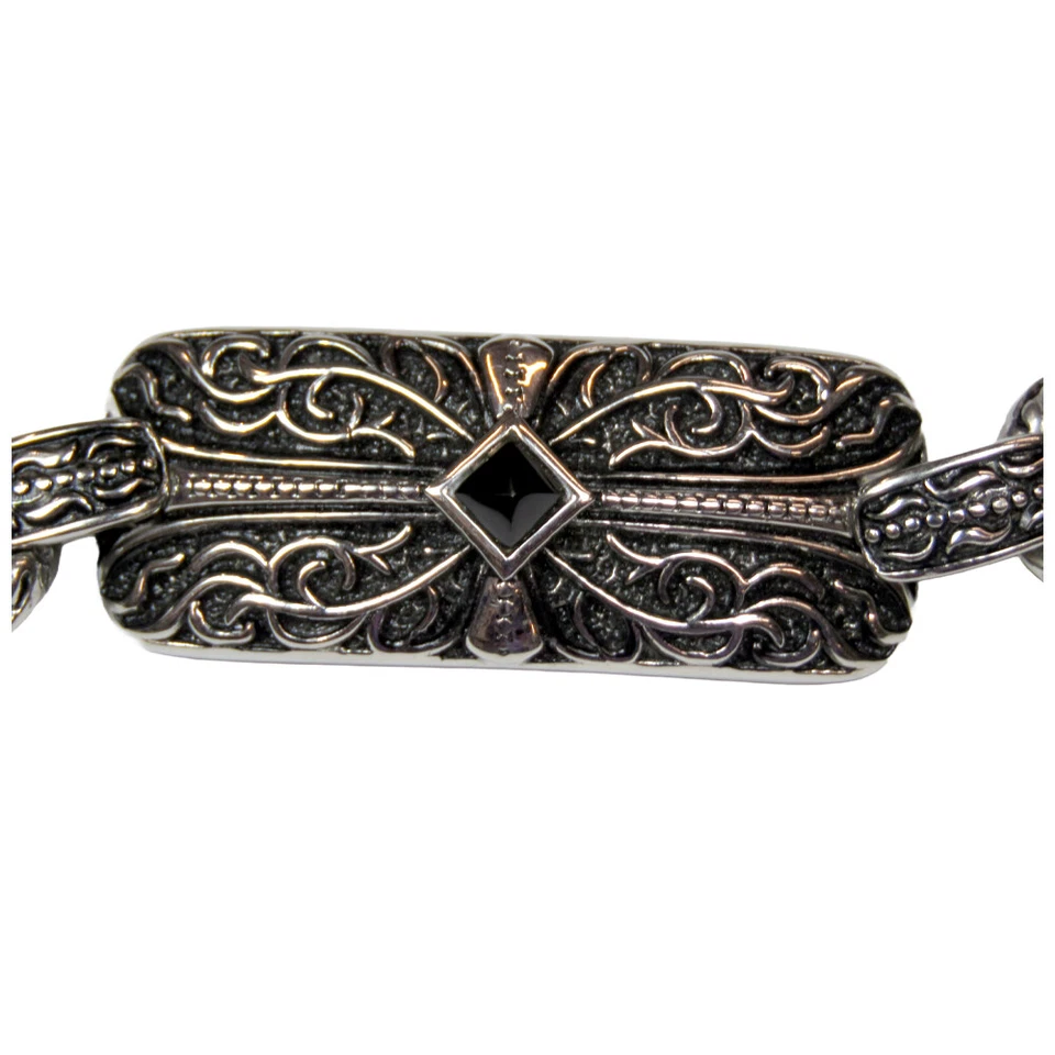 Pulseira masculina de aço inoxidável envelhecida - Imagem 2 de 4