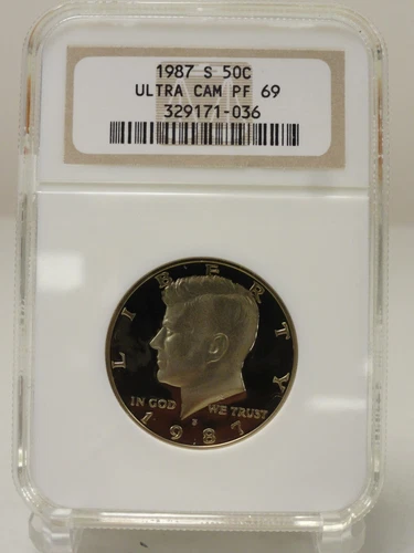 1987-S proof United States Kennedy half dollar, NGC PR69 ultra cameo, 329171-036