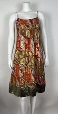 Nicole Miller Collection Silk/Metallic Dress Multi Color Sz 10 Party Cocktail
