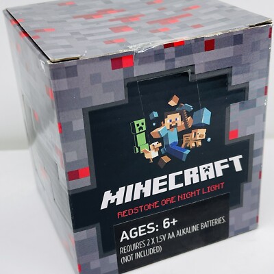 Minecraft REDSTONE ORE NIGHT LIGHT Touch Block Cube ThinkGeek 2012 - BRAND NEW