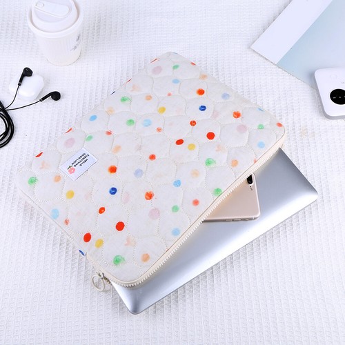 Niedliche Laptop-Hülle für Damen tragbare Laptop-Hülle für MacBook (Beige L) - Afbeelding 3 van 10