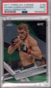 2017 Topps UFC Chrome KHABIB NURMAGOMEDOV Green REFRACTOR 47/99 PSA 9 MINT