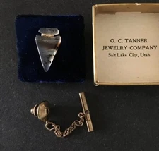 Vintage Arrowhead Tie Tac Polished Stone O.C. Tanner Jewelry Co. Salt Lake City