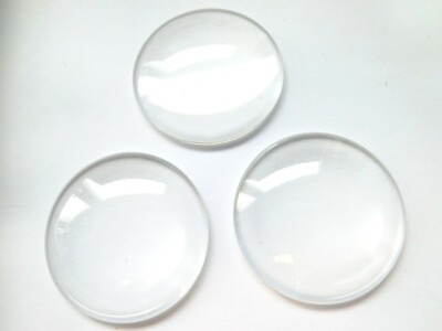 5 Glas Cabochons 35mm klar rund durchsichtig Glascabochons Schmuck basteln