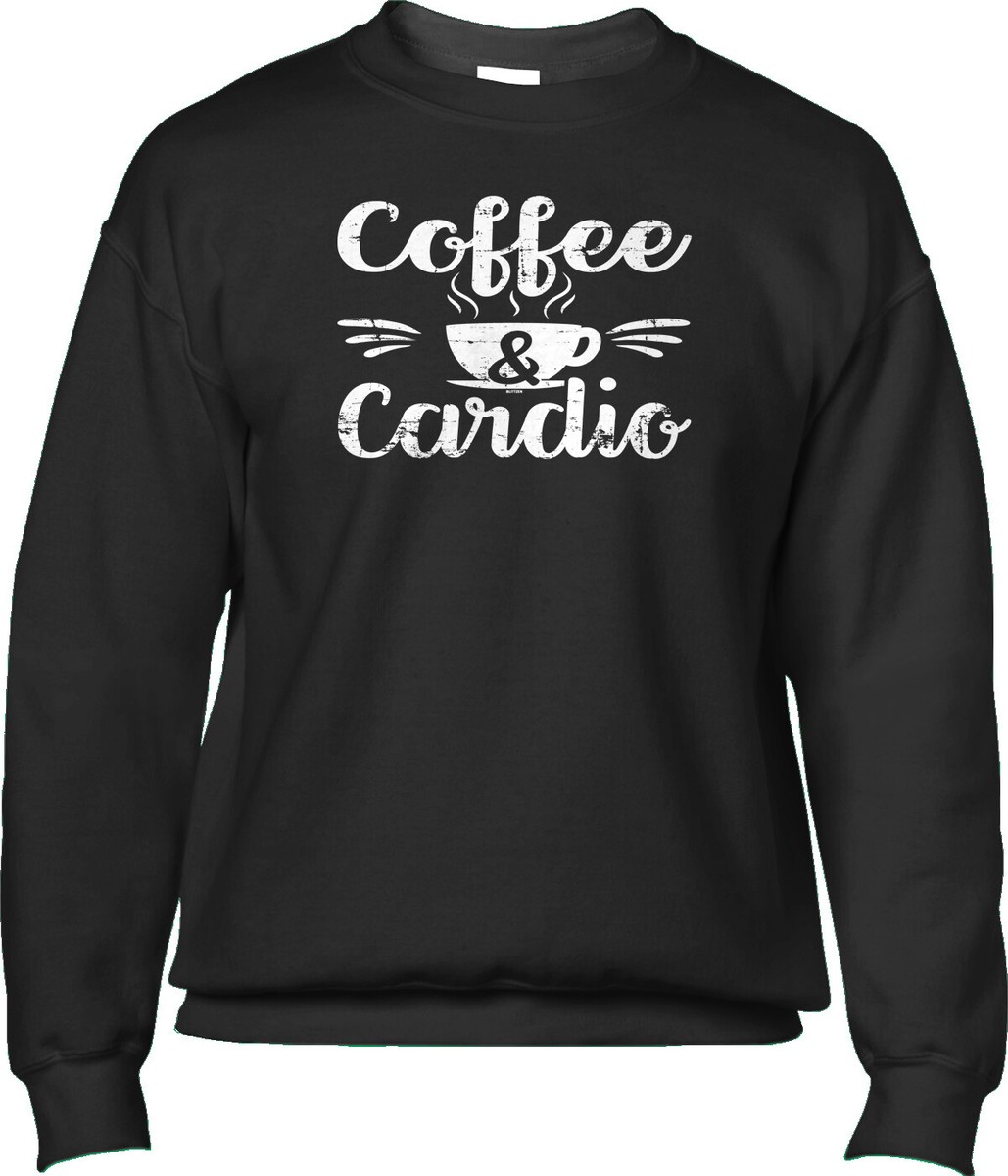 Coffee and Cardio Workout Exercise Gym Humor Funny Saying Mens