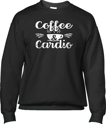 Coffee and Cardio Workout Exercise Gym Humor Funny Saying Mens