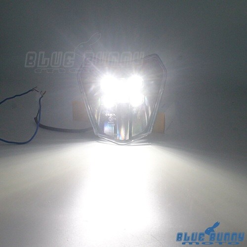 Off-Road E8 White LED Headlight Head Lamp For EXC SX SXF XCF 250 350 450 FE TE - Picture 8 of 9