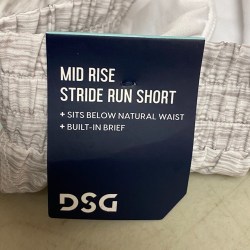 DSG Girls' Performance Mid Rise Stride Run Shorts Pure White Heather DAG12116PRT - Picture 6 of 8