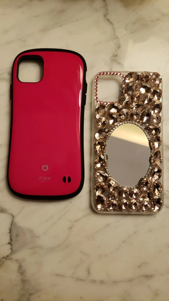 ЛОТ ИЗ 2 Iphone 11 Pro max чехол совершенно новый HOT розовый и зеркало чехол с BLING - Изображение 2 из 4