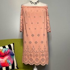 Madewell Dusty Pink Eyelet Off the Shoulder Boho Dress 4