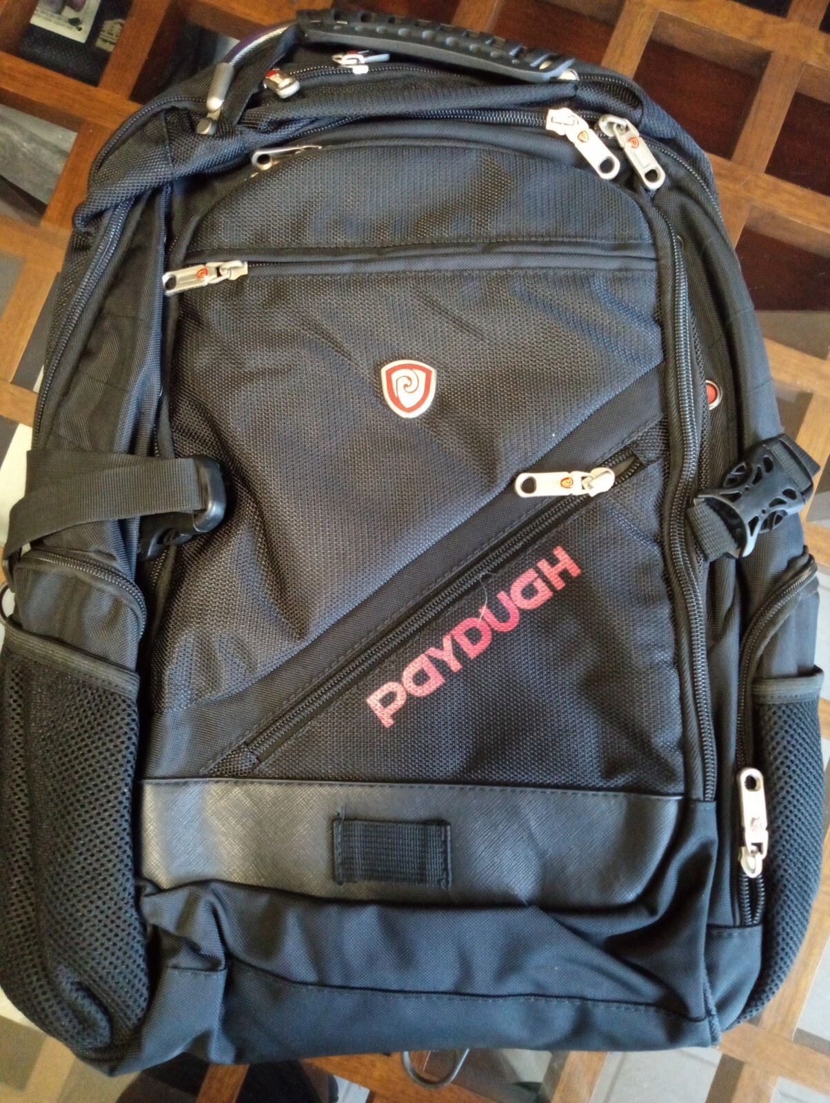 Sleek black air flow laptop backpack with phone and glasses pocket-image