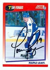 Tom Fergus autographed Hockey Card (Toronto Maple Leafs) 1991 Score #234