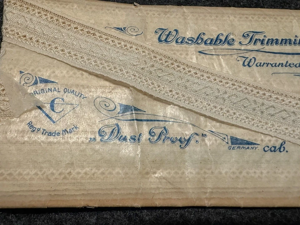 De Colección Punto de Plumas Bordado Trenza Bordado Crudo Garantizado Alemania Envoltura Original Foto 4 de 4