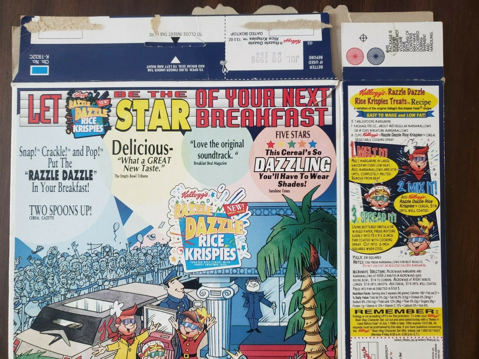 1997 Razzle Dazzle Kellogg's Rice Krispies Limited Edition Rare Cereal