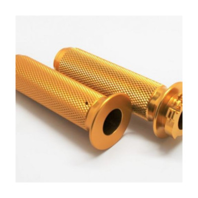Triumph Thruxton R Renthal Handlebars Triumph Thruxton Grips for 7/8 inch Handlebars Gold Anodized by Speed ...