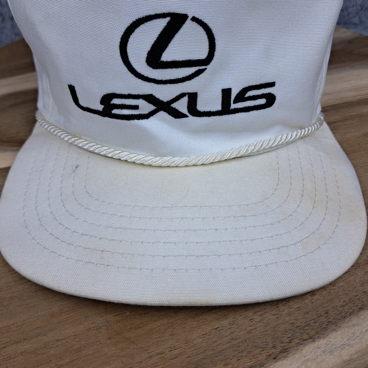 Vintage Lexus Hat Cap Strap Back White Rope Auto Racing 
