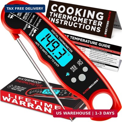 Alpha Grillers Meat Thermometer Digital - Instant Read Food Thermometer for Cook