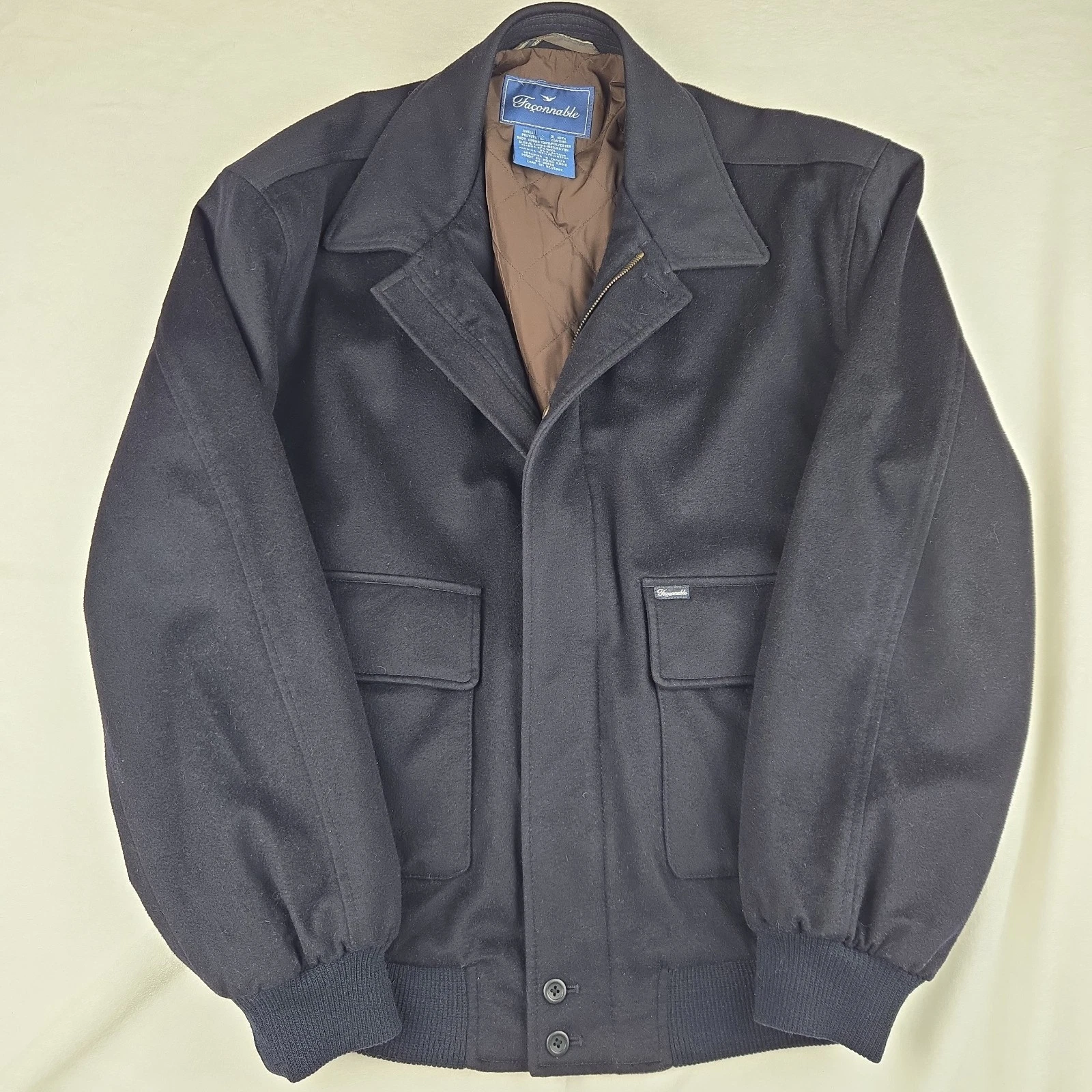 Loro Piana Faconnable Coat Large Storm System Rain Wind Proof Jacket Quilt Lined