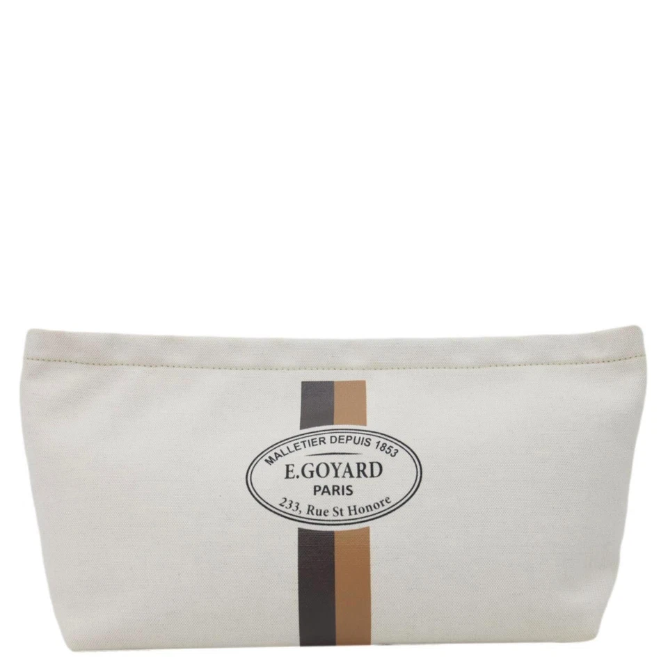 GOYARD Necessaire Cotton Canvas Organizer Pouch Off White