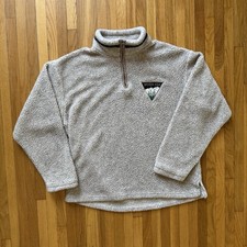 Vintage Jackson Hole Sherpa Beige Pullover 1/4 Zip M 22x24.5 made in USA