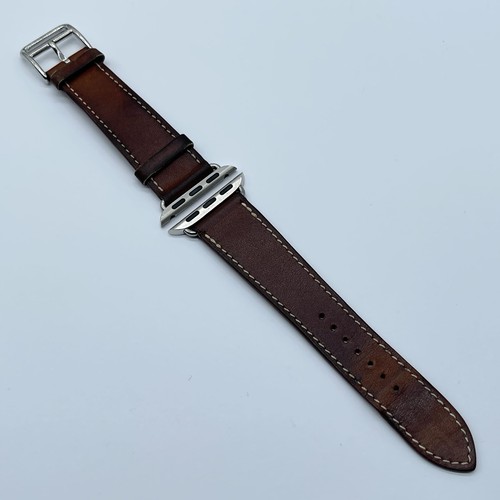 Genuine Apple Watch Hermes FAUVE Swift Leather Single Tour Band 42mm 41mm 40mm - Picture 8 of 20