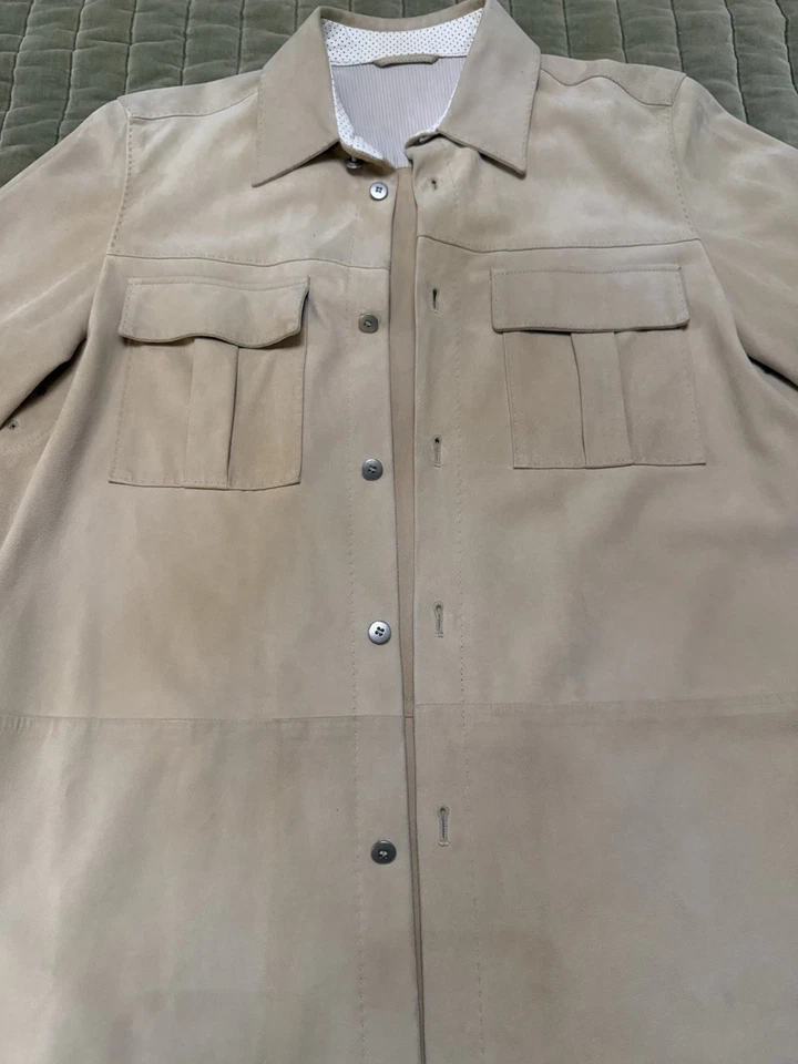 Chaqueta de Gamuza Italiana La Matta Talla 50 Gamuza Cordero Napa Cuero Hecha en Italia Foto 2 de 4