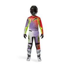 Completo Cross Enduro Trial Atv Mtb Alpinestars Fluid Lucent Bianco Rosso Giallo