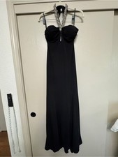Vintage Cach  Black halter beaded Evening Gown