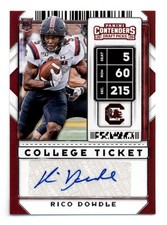 2020 Panini Contenders Draft Picks #267 Rico Dowdle RC Rookie Auto - NM-MT