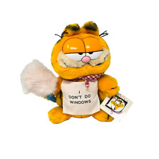 Vintage Dakin Garfield "I Don't Do Windows" 9" Plush, Collectible New With Tag