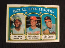 1972 Topps - League Leaders Jim Palmer, Vida Blue, Wilbur Wood #92
