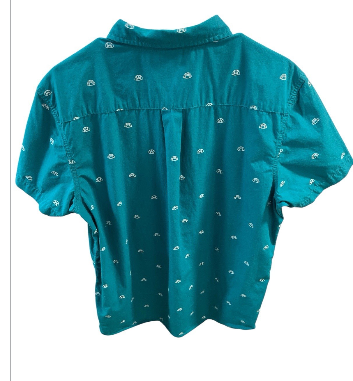 North face Turquoise Cloud Pattern L Button Down … - image 3